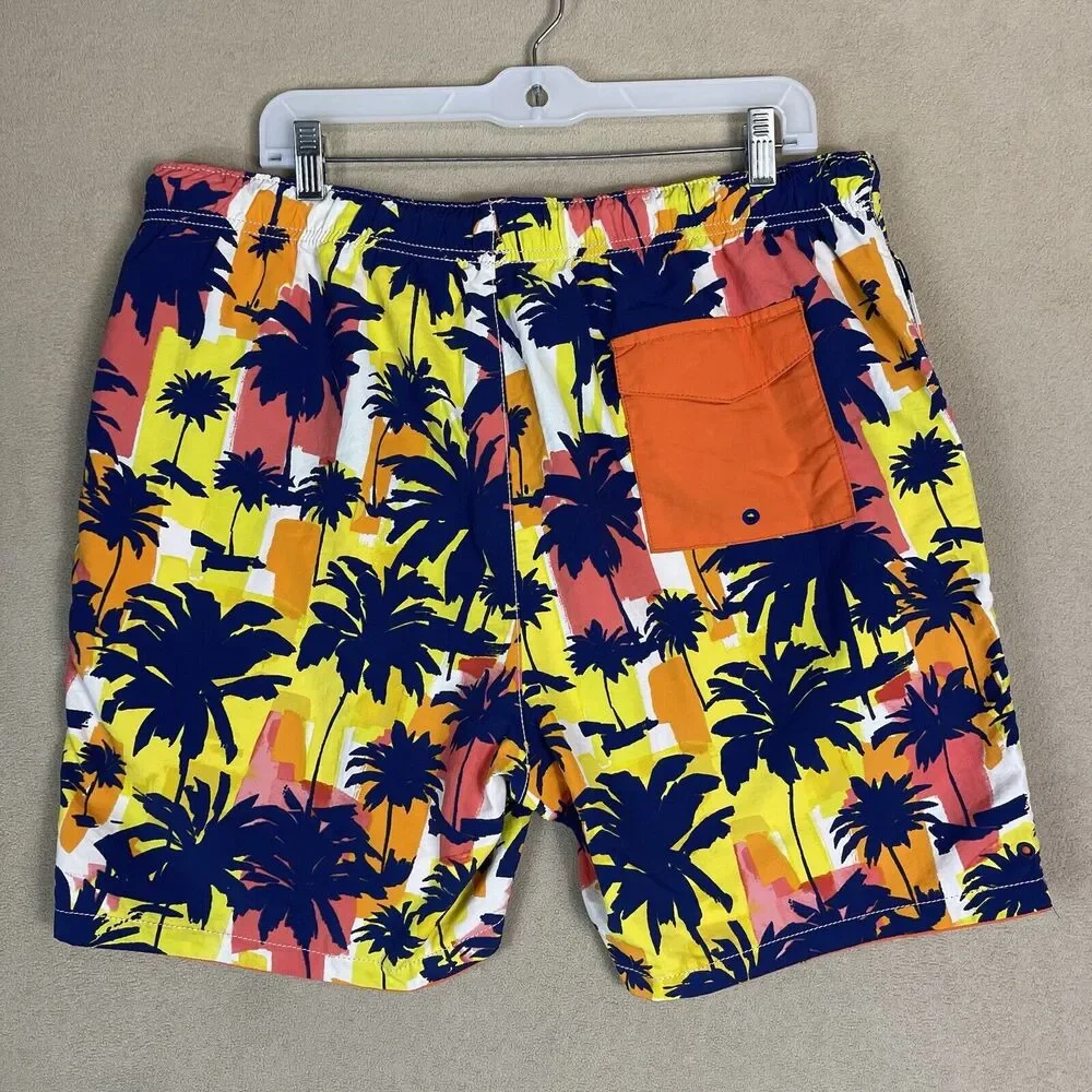 Tommy Bahama Shorts Mens Medium Orange Blue Multicolor‎ Reversable Board Short